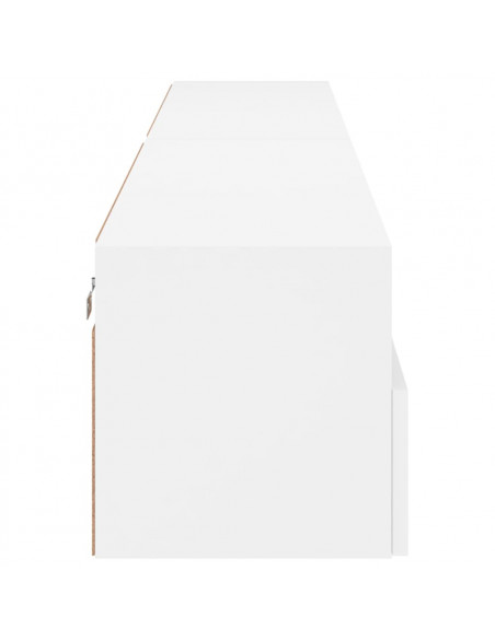 Mobili TV a Parete 2pz Bianchi 100x30x30 cm Legno Multistrato