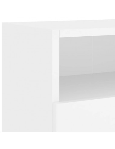 Mobili TV a Parete 2pz Bianchi 100x30x30 cm Legno Multistrato