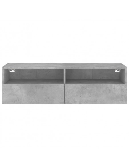 Mobile TV a Parete Grigio Cemento 100x30x30cm Legno Multistrato