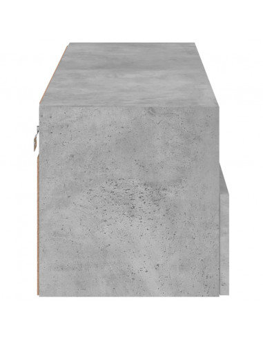 Mobile TV a Parete Grigio Cemento 100x30x30cm Legno Multistrato