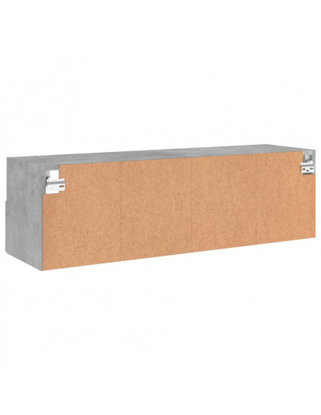 Mobile TV a Parete Grigio Cemento 100x30x30cm Legno Multistrato