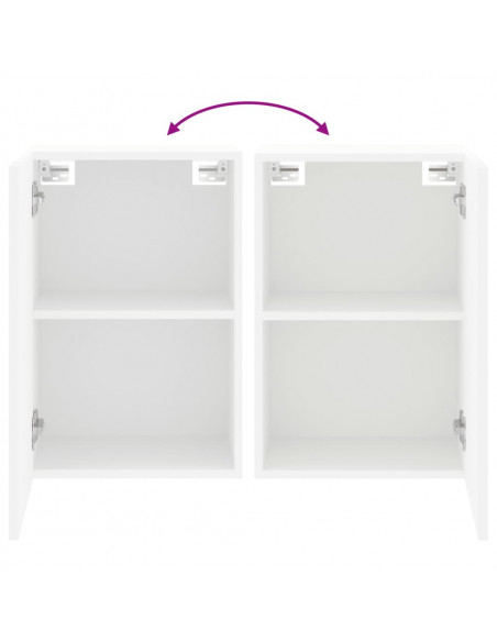 Mobile TV a Parete Bianco 40,5x30x60 cm in Legno Multistrato