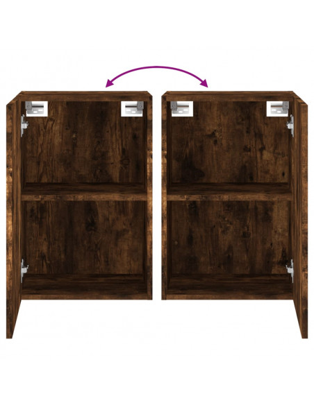 Mobili TV Parete 2pz Rovere Fumo 40,5x30x60cm Legno Multistrato