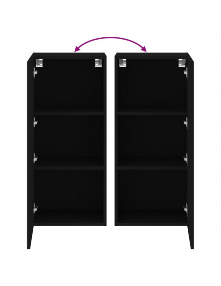 Mobile TV a Parete Nero 40,5x30x90 cm in Legno Multistrato