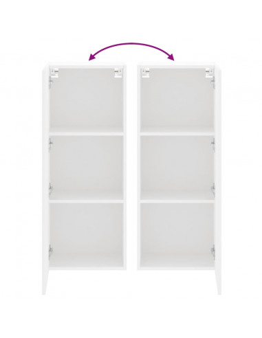Mobile TV a Parete Bianco 40,5x30x102 cm in Legno Multistrato