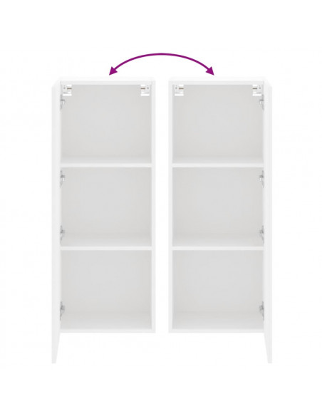 Mobile TV a Parete Bianco 40,5x30x102 cm in Legno Multistrato