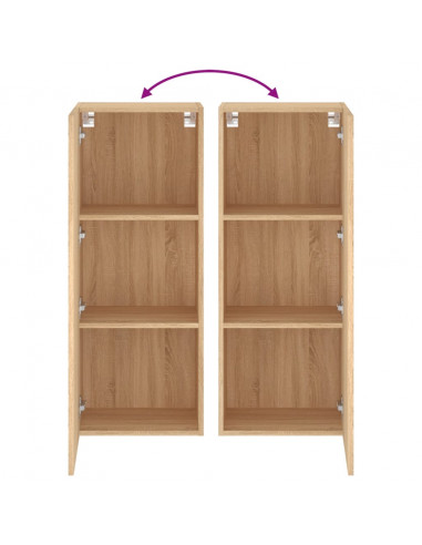 Mobile TV Parete Rovere Sonoma 40,5x30x102 cm Legno Multistrato