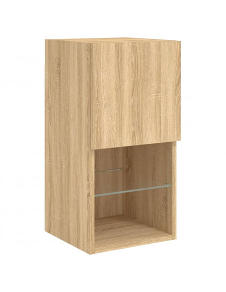 Mobili TV con Luci LED 2pz Rovere Sonoma 30,5x30x60 cm