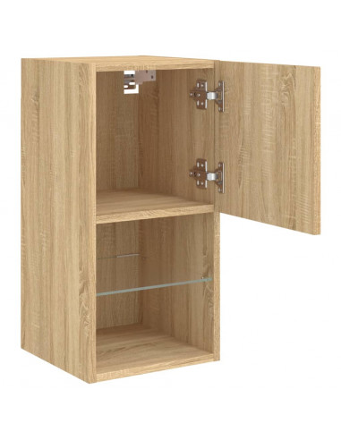 Mobili TV con Luci LED 2pz Rovere Sonoma 30,5x30x60 cm