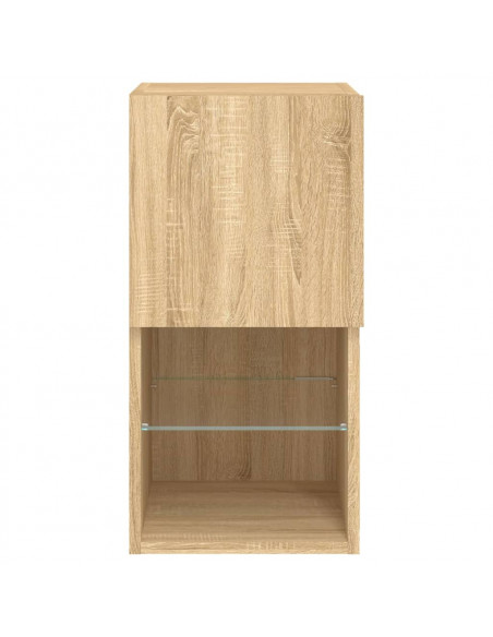 Mobili TV con Luci LED 2pz Rovere Sonoma 30,5x30x60 cm