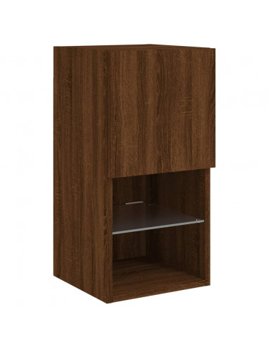 Mobile TV con Luci LED Rovere Marrone 30,5x30x60 cm