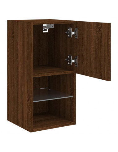 Mobile TV con Luci LED Rovere Marrone 30,5x30x60 cm