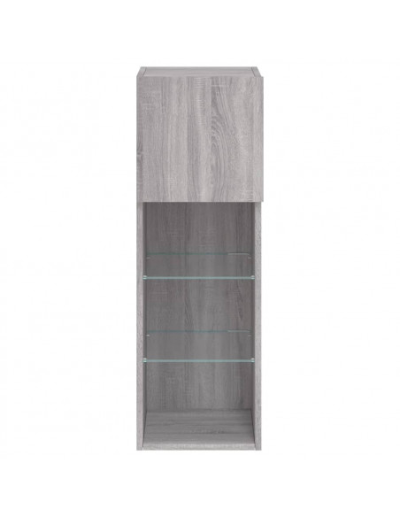 Mobile TV con Luci LED Grigio Sonoma 30,5x30x90 cm