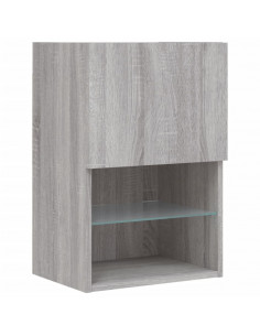 Mobile TV con Luci LED Grigio Sonoma 40,5x30x60 cm 2