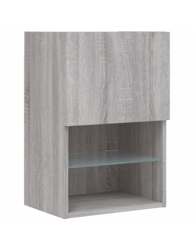 Mobile TV con Luci LED Grigio Sonoma 40,5x30x60 cm