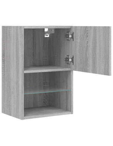 Mobile TV con Luci LED Grigio Sonoma 40,5x30x60 cm