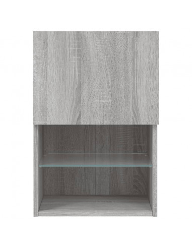 Mobile TV con Luci LED Grigio Sonoma 40,5x30x60 cm