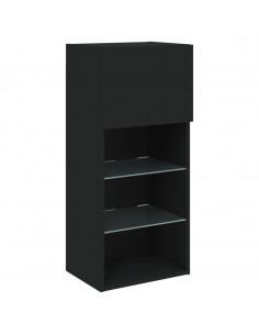 Mobile TV con Luci LED Nero 40,5x30x90 cm 2