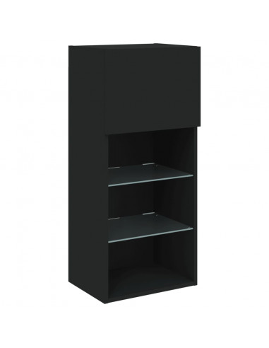Mobile TV con Luci LED Nero 40,5x30x90 cm