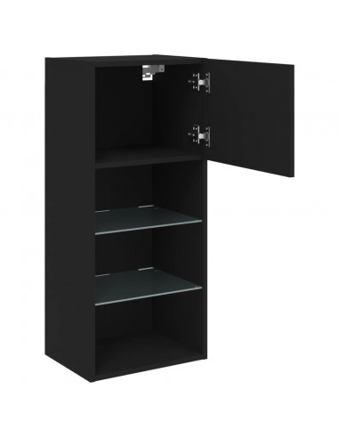 Mobile TV con Luci LED Nero 40,5x30x90 cm