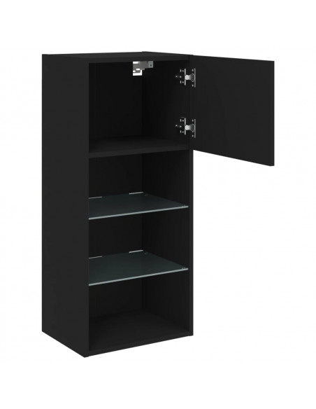 Mobile TV con Luci LED Nero 40,5x30x90 cm