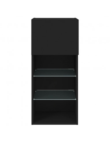 Mobile TV con Luci LED Nero 40,5x30x90 cm