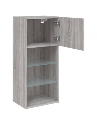 Mobile TV con Luci LED Grigio Sonoma 40,5x30x90 cm