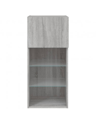 Mobile TV con Luci LED Grigio Sonoma 40,5x30x90 cm