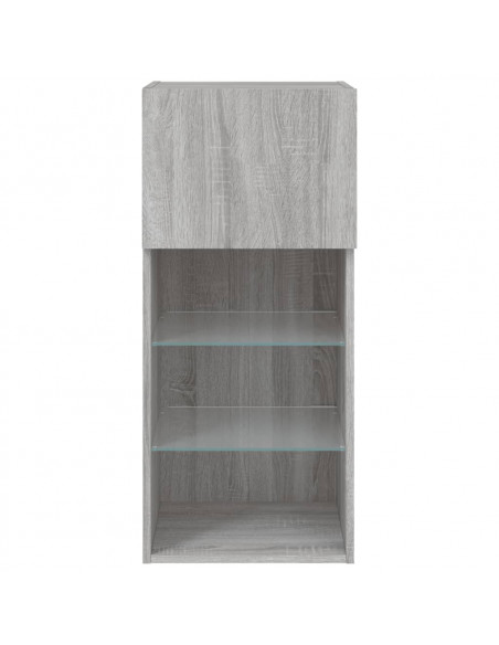 Mobile TV con Luci LED Grigio Sonoma 40,5x30x90 cm