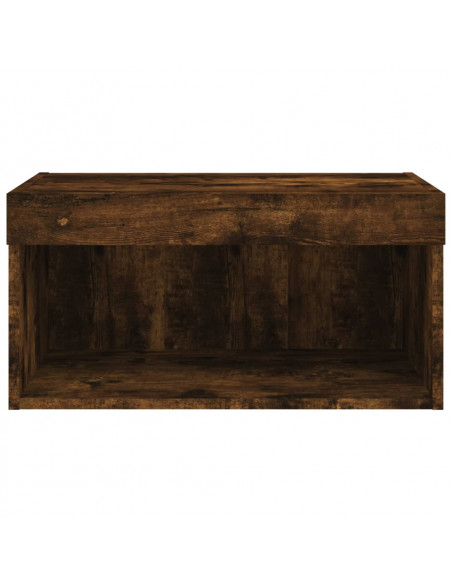 Mobile Porta TV con Luci LED Rovere Fumo 60x30x30 cm
