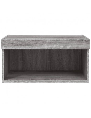 Mobile Porta TV con Luci LED Grigio Sonoma 60x30x30 cm