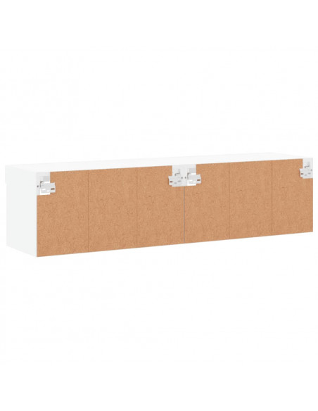 Mobili TV con Luci LED 2pz Bianchi 60x30x30 cm