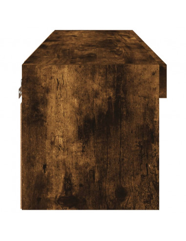 Mobile Porta TV con Luci LED Rovere Fumo 80x30x30 cm