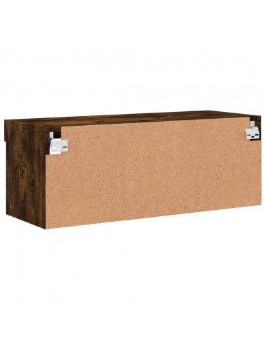 Mobile Porta TV con Luci LED Rovere Fumo 80x30x30 cm