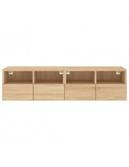 Mobili TV Parete 2pz Rovere Sonoma 60x30x30cm Legno Multistrato