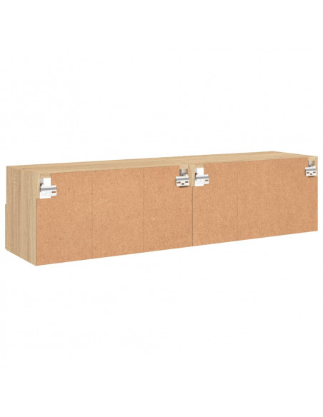 Mobili TV Parete 2pz Rovere Sonoma 60x30x30cm Legno Multistrato