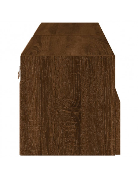Mobili TV Muro 2 pz Rovere Marrone 60x30x30cm Legno Multistrato