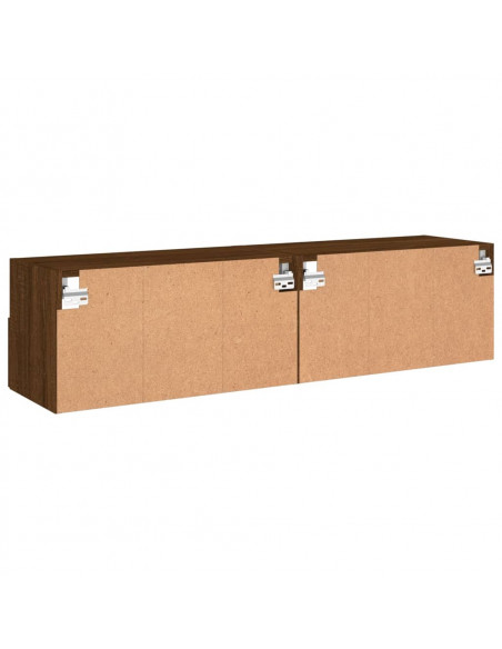 Mobili TV Muro 2 pz Rovere Marrone 60x30x30cm Legno Multistrato