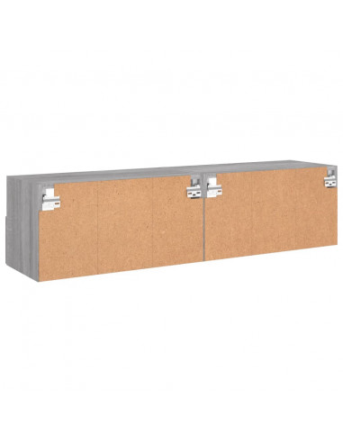 Mobili TV Muro 2pz Grigio Sonoma 60x30x30 cm Legno Multistrato