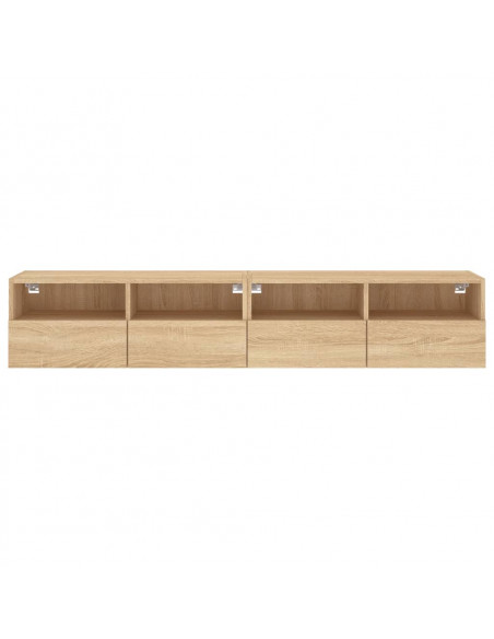 Mobili TV Parete 2pz Rovere Sonoma 80x30x30cm Legno Multistrato