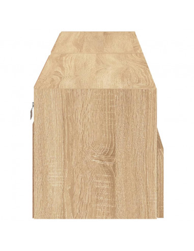 Mobili TV Parete 2pz Rovere Sonoma 80x30x30cm Legno Multistrato