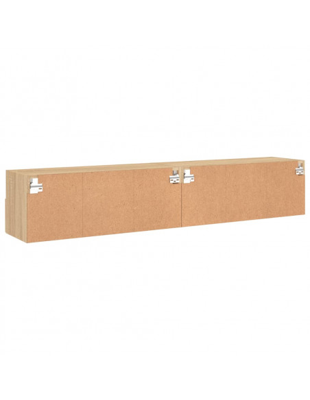 Mobili TV Parete 2pz Rovere Sonoma 80x30x30cm Legno Multistrato