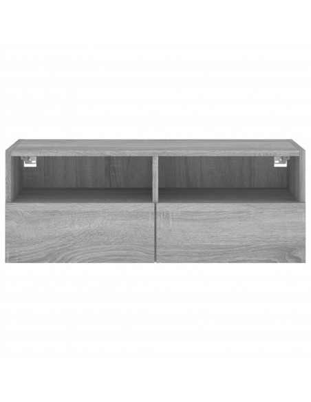 Mobile TV a Parete Grigio Sonoma 80x30x30 cm Legno Multistrato