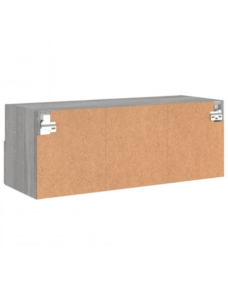 Mobile TV a Parete Grigio Sonoma 80x30x30 cm Legno Multistrato