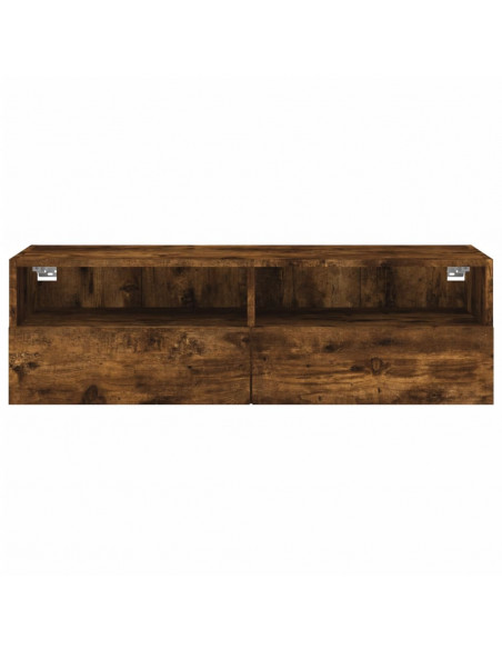 Mobile TV a Parete Rovere Fumo 100x30x30 cm Legno Multistrato