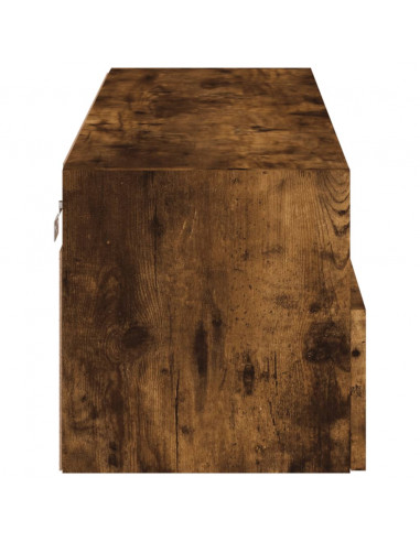 Mobile TV a Parete Rovere Fumo 100x30x30 cm Legno Multistrato