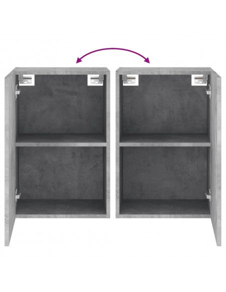 Mobili TV Muro 2pz Grigio Cemento 40,5x30x60 Legno Multistrato
