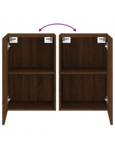 Mobile TV Parete Rovere Marrone 40,5x30x60 cm Legno Multistrato