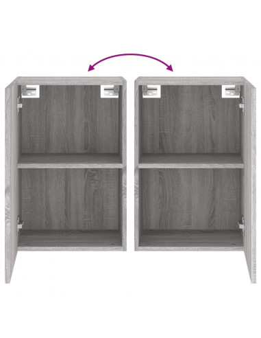 Mobile TV Parete Grigio Sonoma 40,5x30x60 cm Legno Multistrato