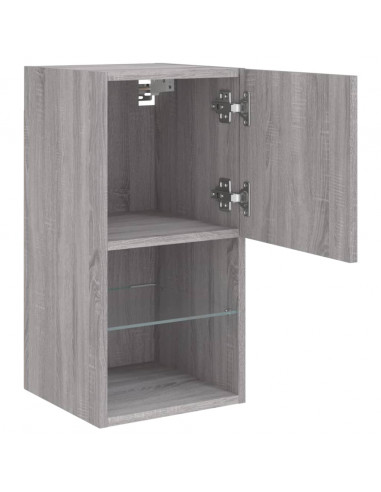 Mobile TV con Luci LED Grigio Sonoma 30,5x30x60 cm